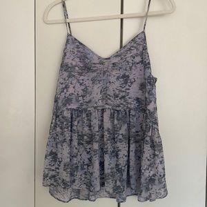 Floral purple tank top with tie back